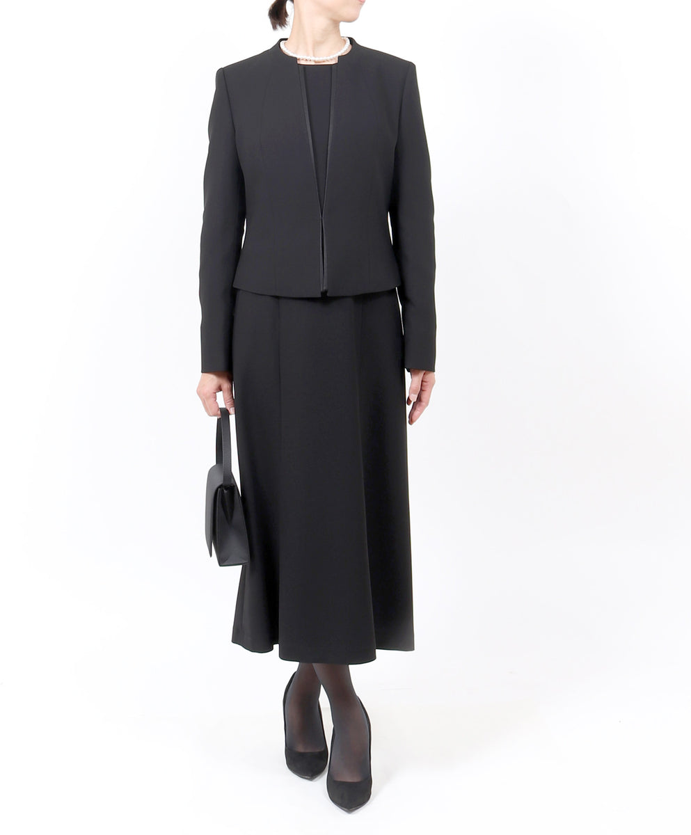 ブラックフォーマル 喪服 礼服 レディース スーツ 黒 ロング丈 トール