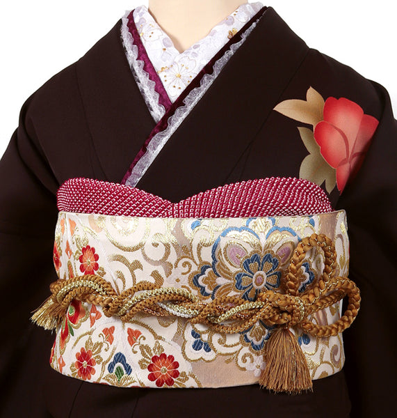 振袖 レンタル フルセット 成人式 結婚式 卒業式 茶色 小さいサイズ  適応身長149cm〜155cm 72220