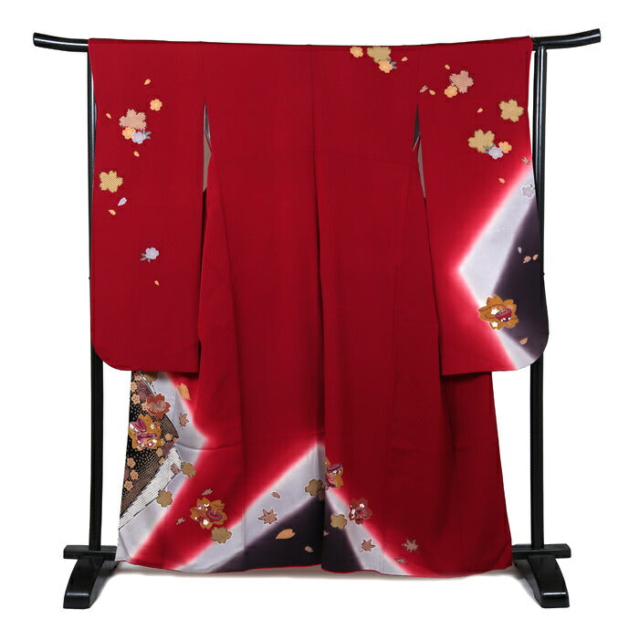 振袖 レンタル フルセット 成人式 結婚式 卒業式 赤 レッド レトロ