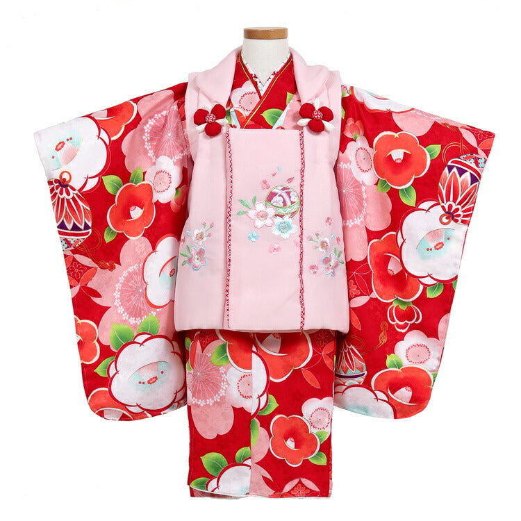 美品 七五三 着物 3歳 きょうと花ひめ 8点セット 白 女の子和服/着物