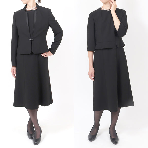 ブラックフォーマル 喪服 礼服 レディース スーツ 大きいサイズ ミセス 黒 9号〜27号 t195a
