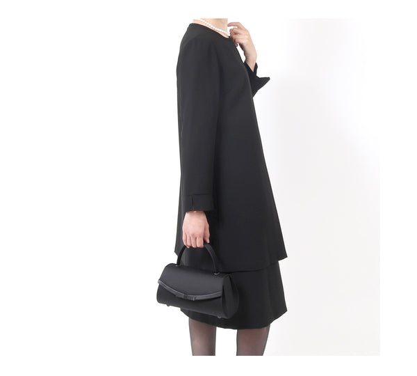 ブラックフォーマル  喪服 礼服 レディース ワンピース 前開き スーツ 黒 7号～39号 t274