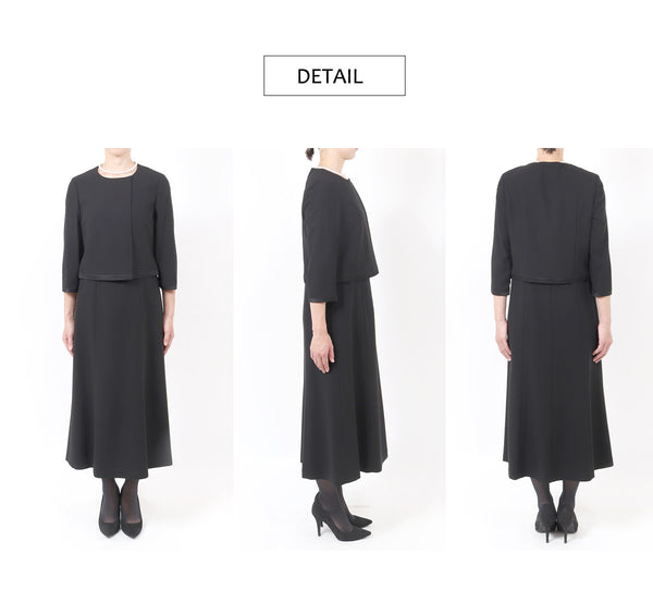 ブラックフォーマル 喪服 礼服 レディース スーツ 黒 ロング丈 トールサイズ 7号～19号 t585