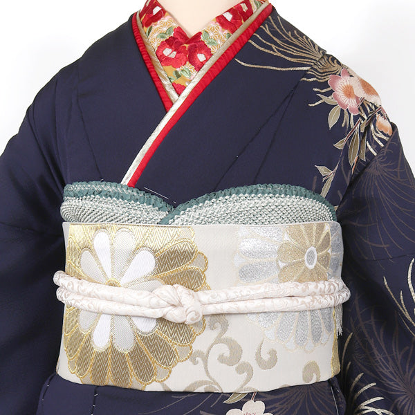 【セミオーダー】 振袖 レンタル フルセット 青 シンプル レトロ 成人式 二十歳の集い 結婚式 卒業式 適応身長150～168cm 72273