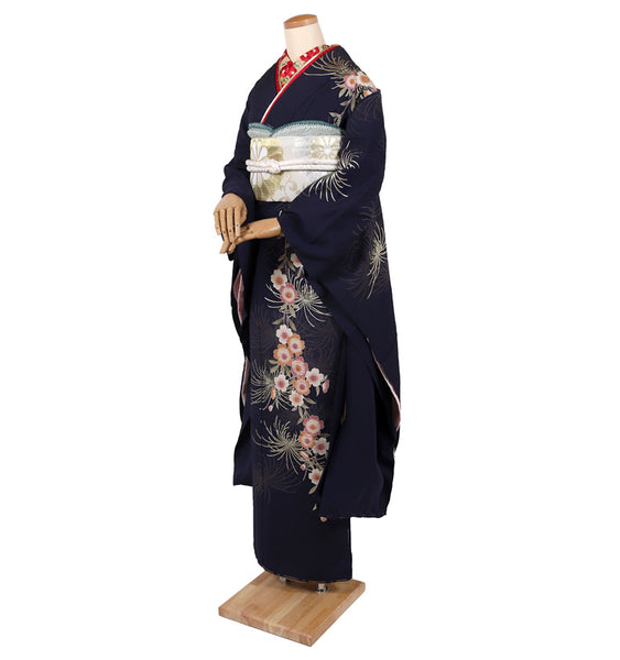 【セミオーダー】 振袖 レンタル フルセット 青 シンプル レトロ 成人式 二十歳の集い 結婚式 卒業式 適応身長150～168cm 72273