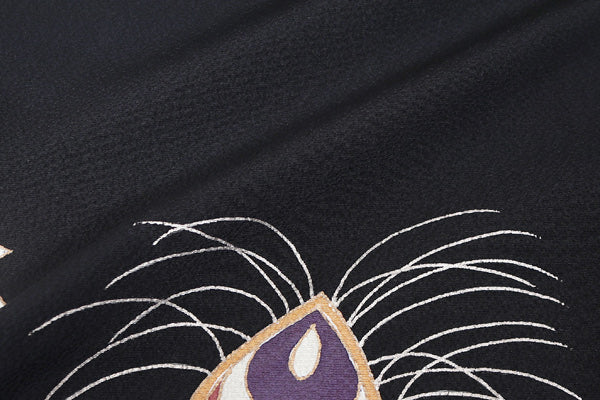 【セミオーダー】 振袖 レンタル フルセット 黒 シンプル 菊 成人式 二十歳の集い 結婚式 卒業式 適応身長150～168cm 72274