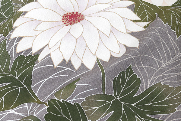 【セミオーダー】 振袖 レンタル フルセット 黒 シンプル 菊 成人式 二十歳の集い 結婚式 卒業式 適応身長150～168cm 72274