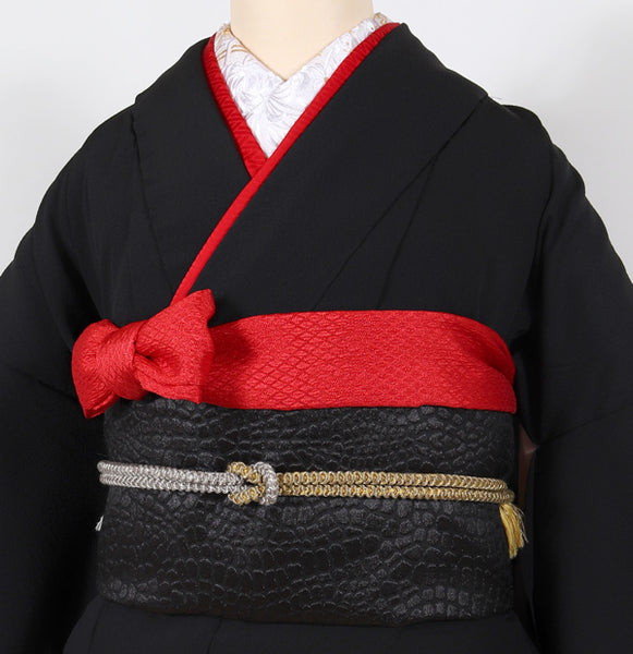 【セミオーダー】 振袖 レンタル フルセット 黒 シンプル 菊 成人式 二十歳の集い 結婚式 卒業式 適応身長150～168cm 72274