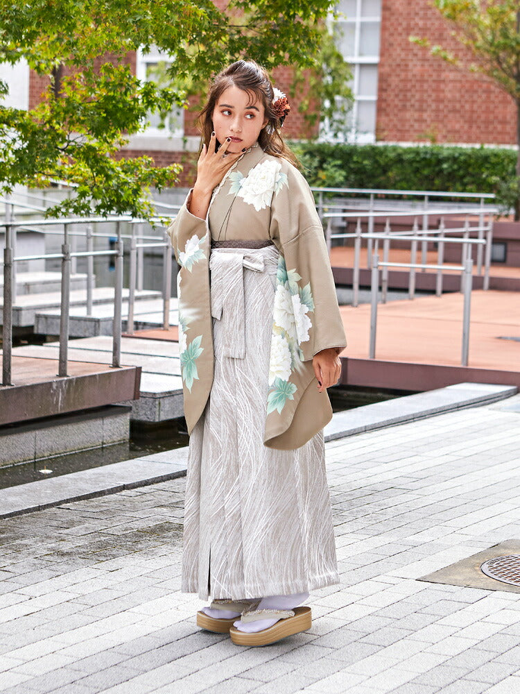 卒業式袴　ベージュ Vcinq】卒業式 袴レンタル フルセット レディース 大学生 先生