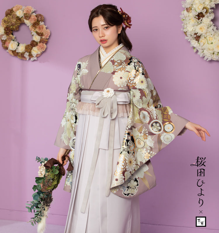 送料無料】試作品価格！袴風スタイ&二重リボンヘアバンド(ピンク×桜)