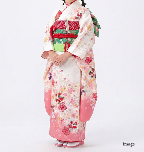 七五三 レンタル 7歳 女の子 着物 フルセット 白系 貸衣装 適応身長110～120cm前後 778138