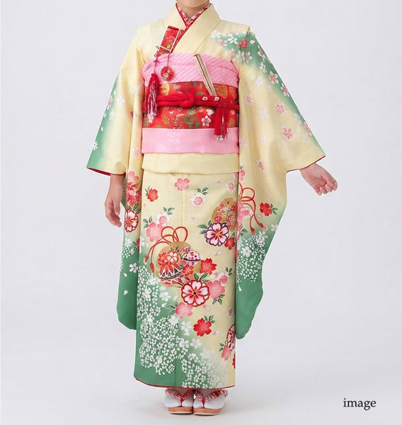 七五三 レンタル 7歳 女の子 着物 フルセット 黄色 貸衣装 適応身長119cm前後 778148