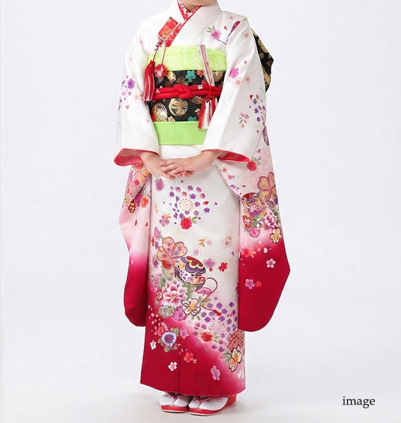 七五三 レンタル 7歳 女の子 着物 フルセット 白 貸衣装 適応身長115〜125cm前後 778151