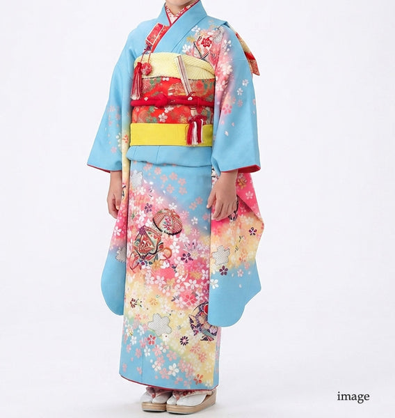 七五三 レンタル 7歳 女の子 着物 フルセット 水色 貸衣装 適応身長115〜125前後 778169