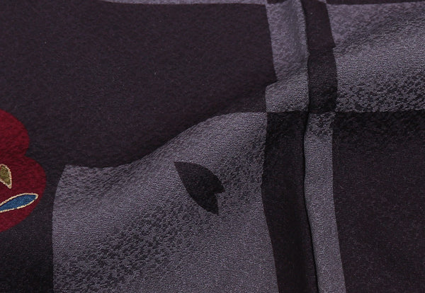 振袖 レンタル フルセット グレー 紫  適応身長 個性的 和服160cm～166cm 72041