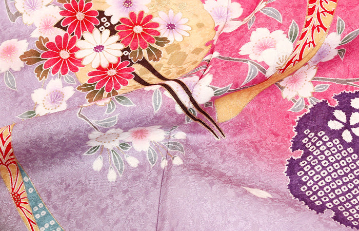 振袖 レンタル フルセット ピンク 柄少なめ シンプル 適応身長163cm