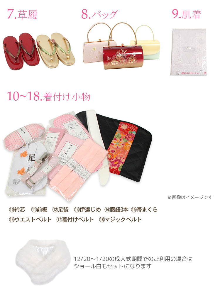 振袖 レンタル フルセット 藤色 桜吹雪 適応身長170cm〜175cm トール